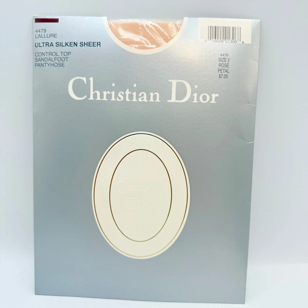 Christian Dior L'Allure Ultra Silken Sheer Pantyhose Rose Petal Size 2 Vintage